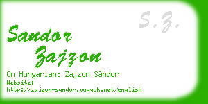 sandor zajzon business card